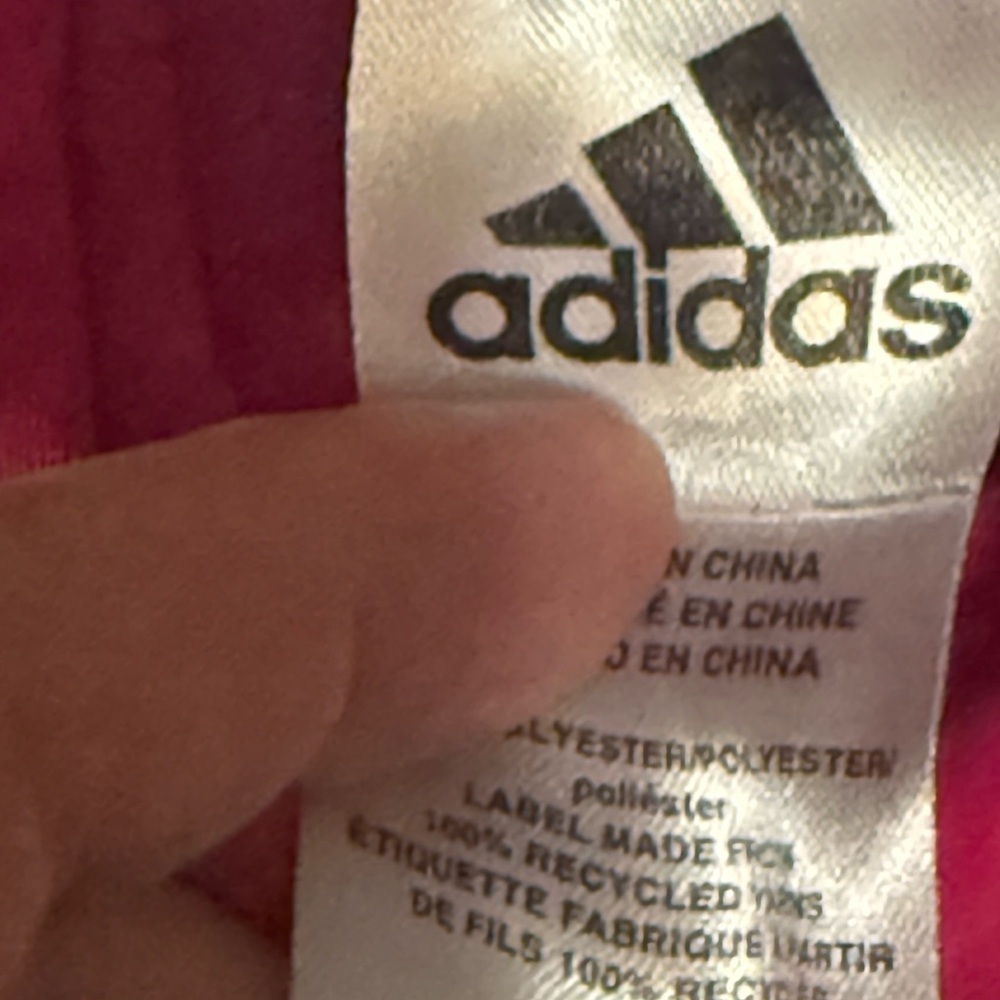 Adidas Kids Fuchsia Hoodie with Multicolor Logo - Picture 3 of 5